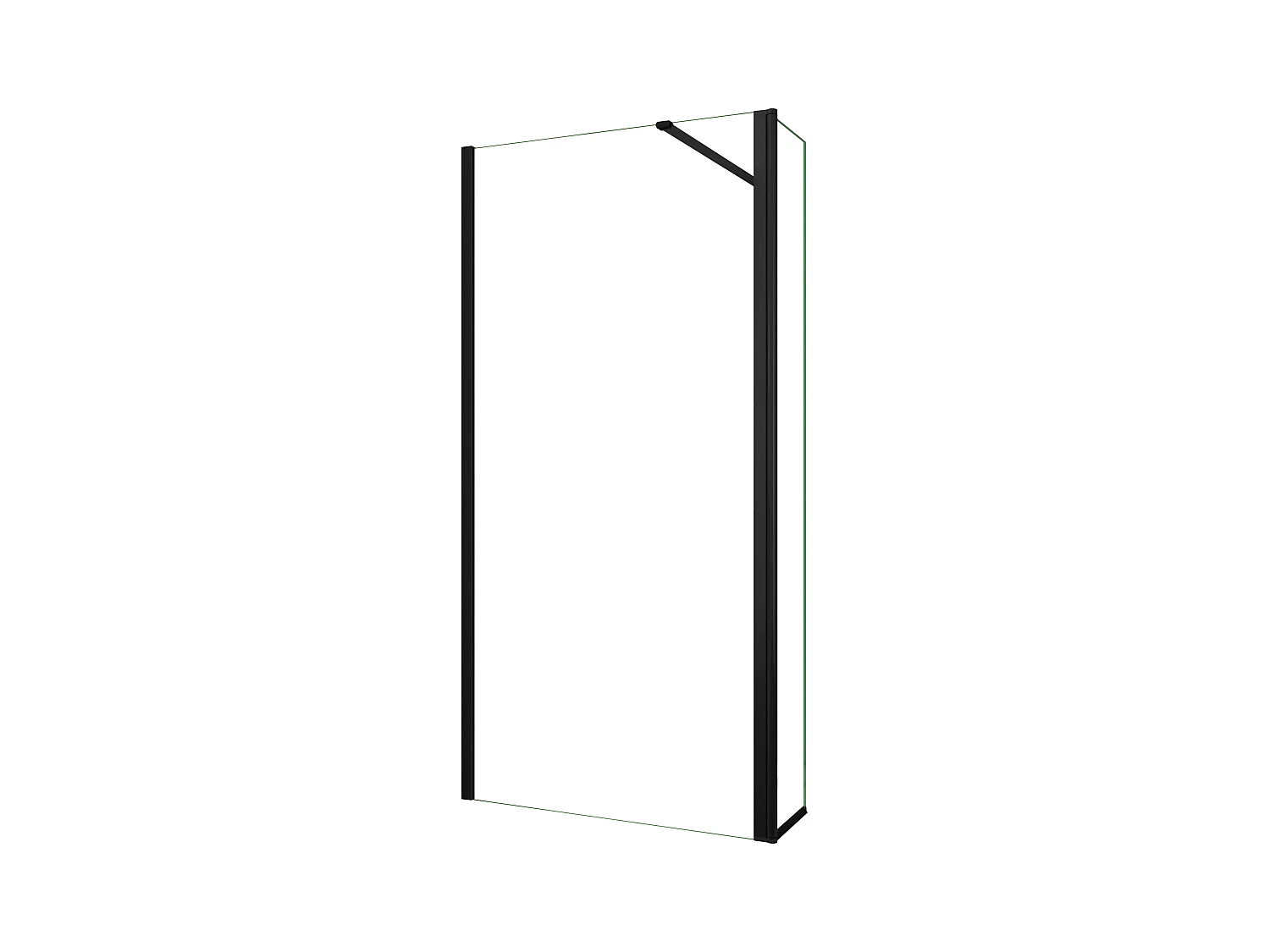 Painel de duche Movível 2 folhas Painel fixo+Lado giratório Vidro 8mm Anti-calcário com Barra1 Preta fosca 90cm Tamanho[(113.9-115.9)+30]x200cm-AICA