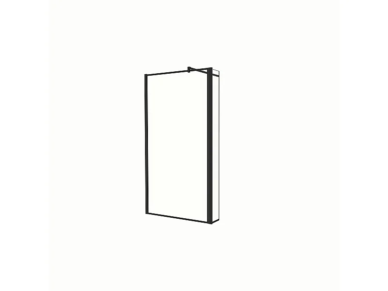 Painel de duche Movível Borda serigráfica preta 2 folhas Vidro 8mm Anti-calcário com Barra Preta fosca 140cm Tamanho[(83.9-85.9)+30]x200cm-AICA