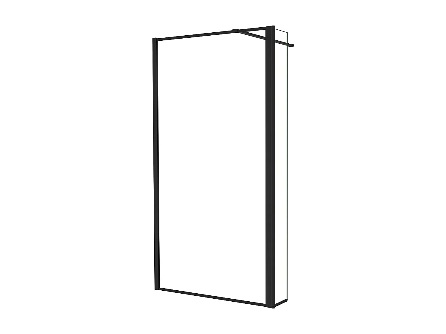 Painel de duche Movível Borda serigráfica preta 2 folhas Vidro 8mm Anti-calcário com Barra1 Preta fosca 90cm Tamanho[(93.9-95.9)+40]x200cm-AICA
