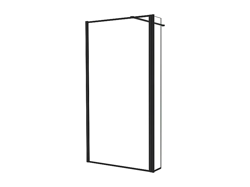 Painel de duche Movível Borda serigráfica preta 2 folhas Vidro 8mm Anti-calcário com Barra1 Preta fosca 90cm Tamanho[(93.9-95.9)+40]x200cm-AICA