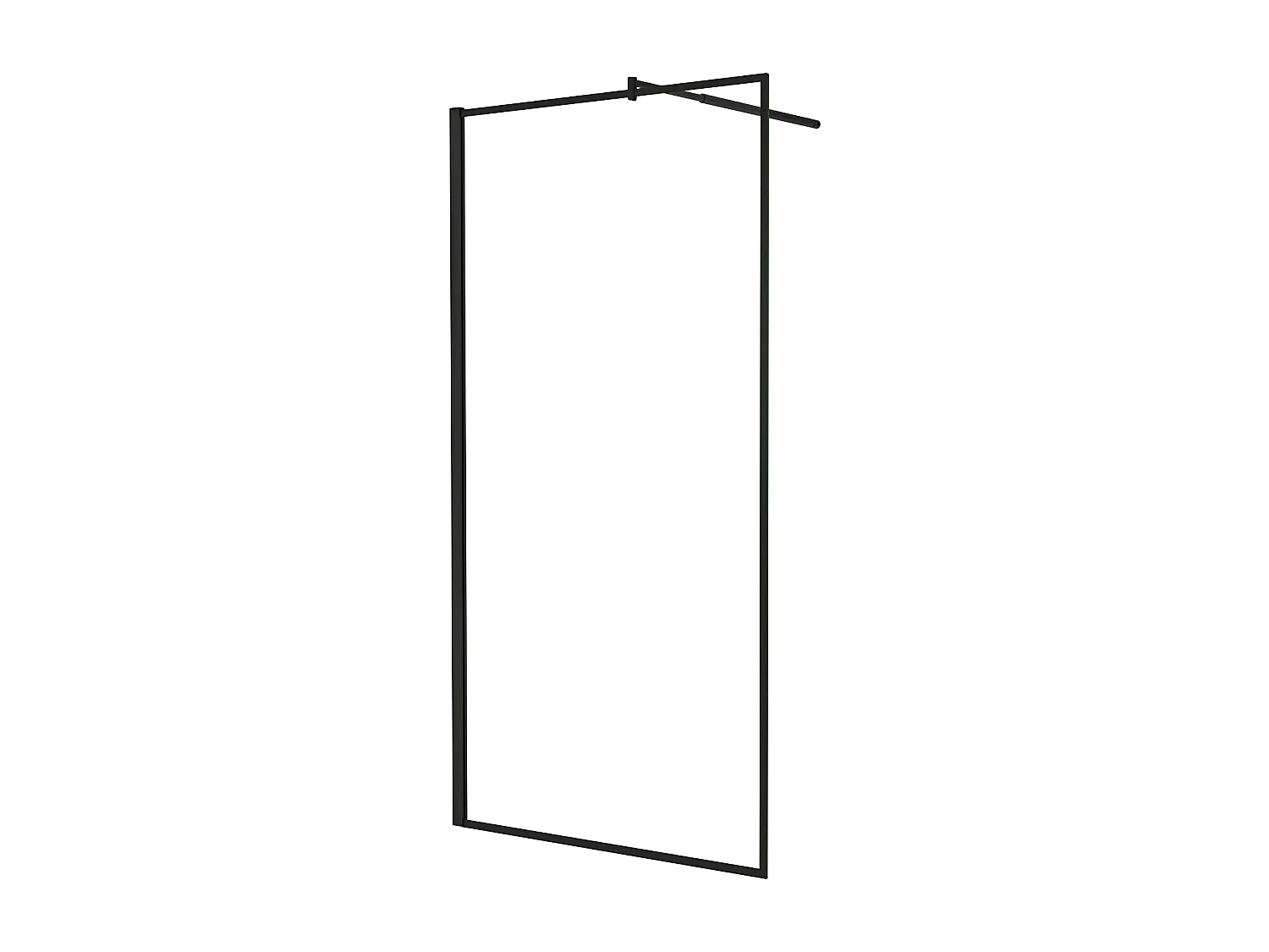 Painel de duche Fixo Borda serigráfica preta Vidro Anti-calcário 8mm com Barra 70-120cm Perfil Preto fosco (138-140)x200cm-AICA