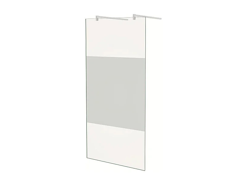 Painel de duche Fixo Impressão de tela central Vidro 8mm com Filme de Segurança à Prova de Explosão 97x200cm com Duas barras 90cm-AICA