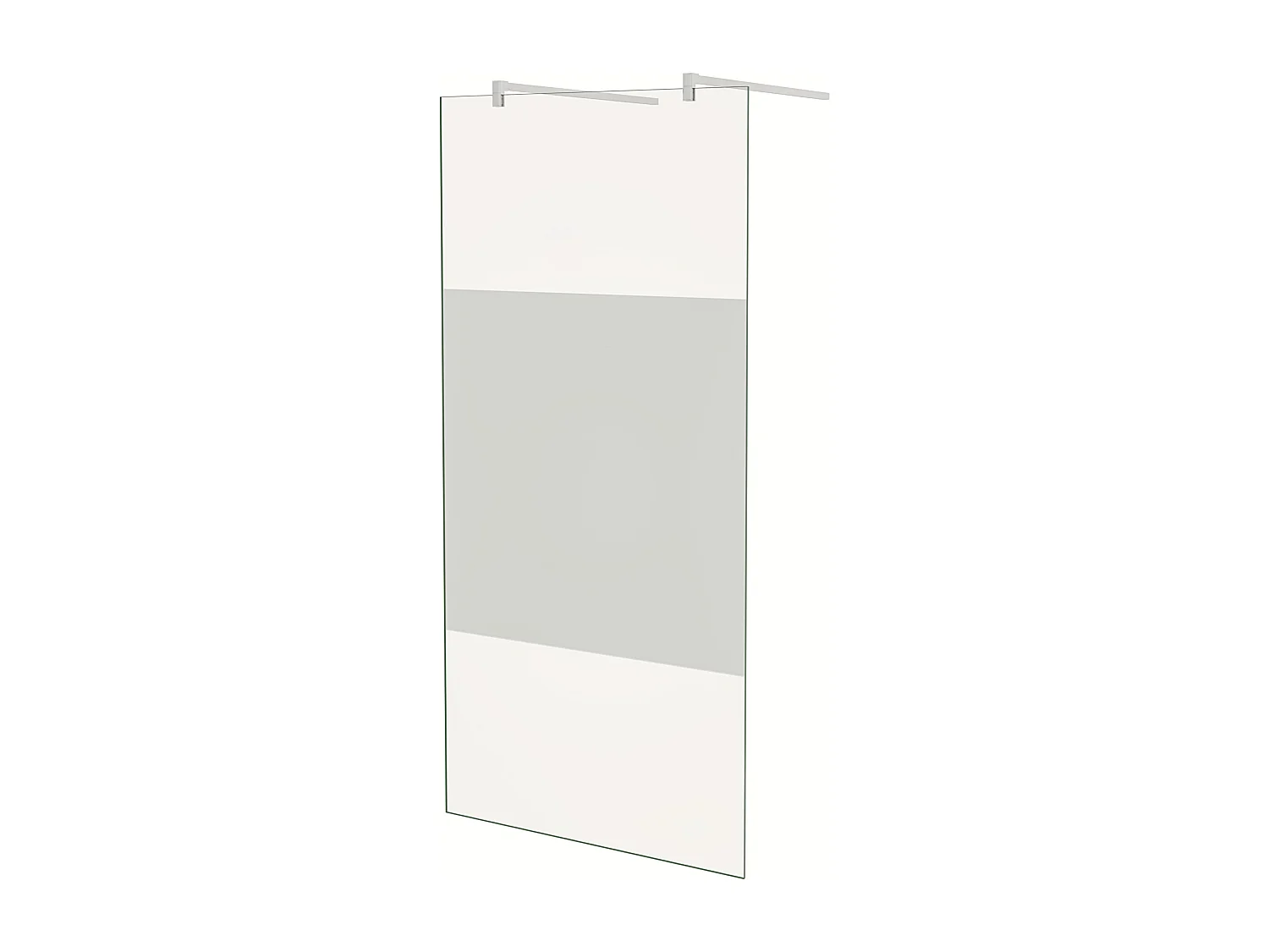 Painel de duche Fixo Impressão de tela central Vidro 8mm com Filme de Segurança à Prova de Explosão 97x200cm com Duas barras 90cm-AICA