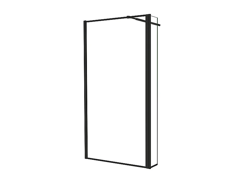 Painel de duche Movível Borda serigráfica preta 2folhas Vidro 8mm Anticalcário com Barra Preta 73-120cm Tamanho[(93.9-95.9)+30]x200cm-AICA