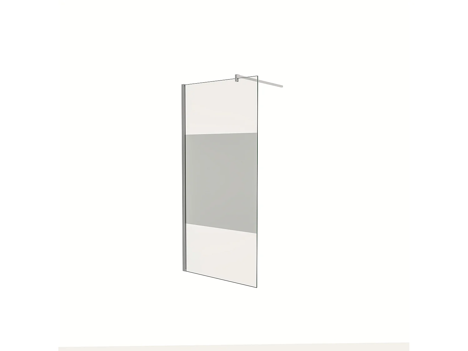 Panel de ducha Serigrafiado Central Vidrio 8mm con Película de Seguridad a Prueba de Explosiones (78-80)x200cm con Barra 90cm-AICA