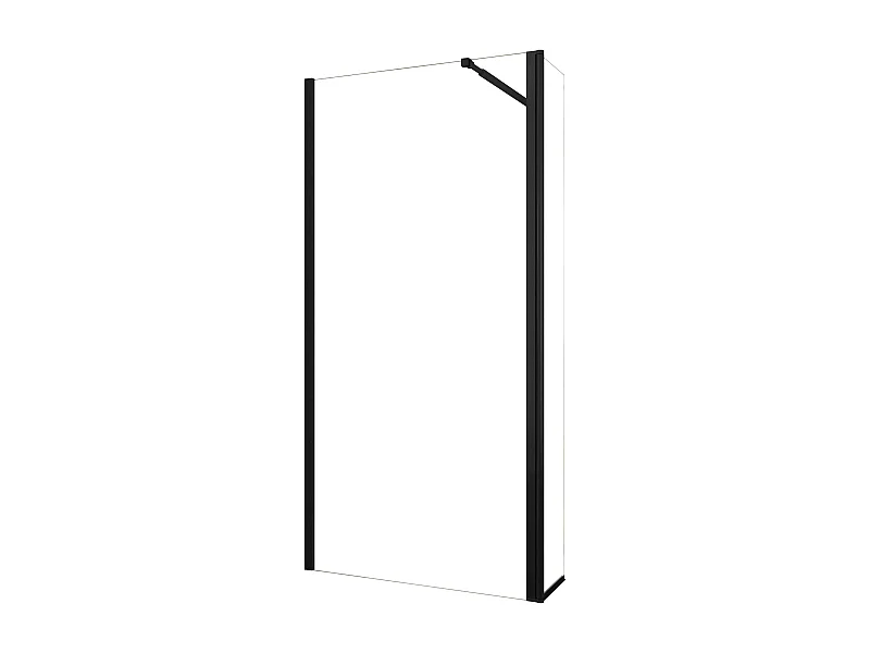Walkin Mampara Panel de ducha 2hojas Panel fijo+Lateral giratorio Vidrio 8mm Antical con Barra Negra mate 73-120cm Tamaño[(133.9-135.9)+30]x200cm-AICA