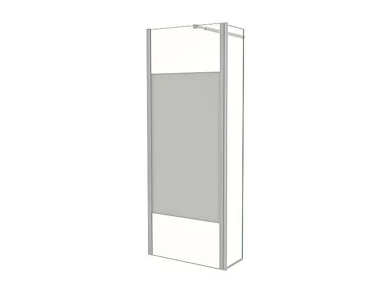 Painel de duche Movível Serigrafía Central Vidro 8mm com Filme de Segurança à Prova de Explosão 2folhas [(83.9-85.9)+40]x200cm com Barra 73-120cm-AICA