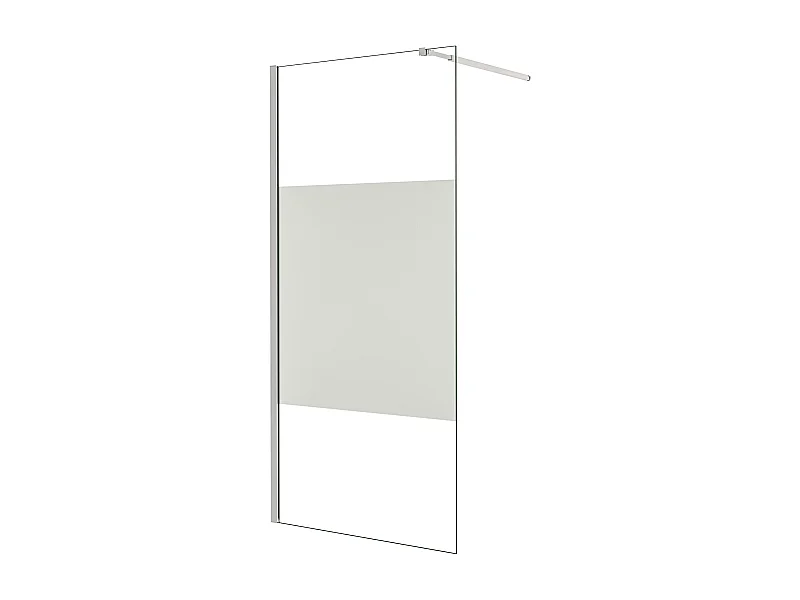 Painel de duche Fixo Impressão de tela central Vidro 8mm com Filme de Segurança à Prova de Explosão (88-90)x200cm com Barra 73-120cm-AICA