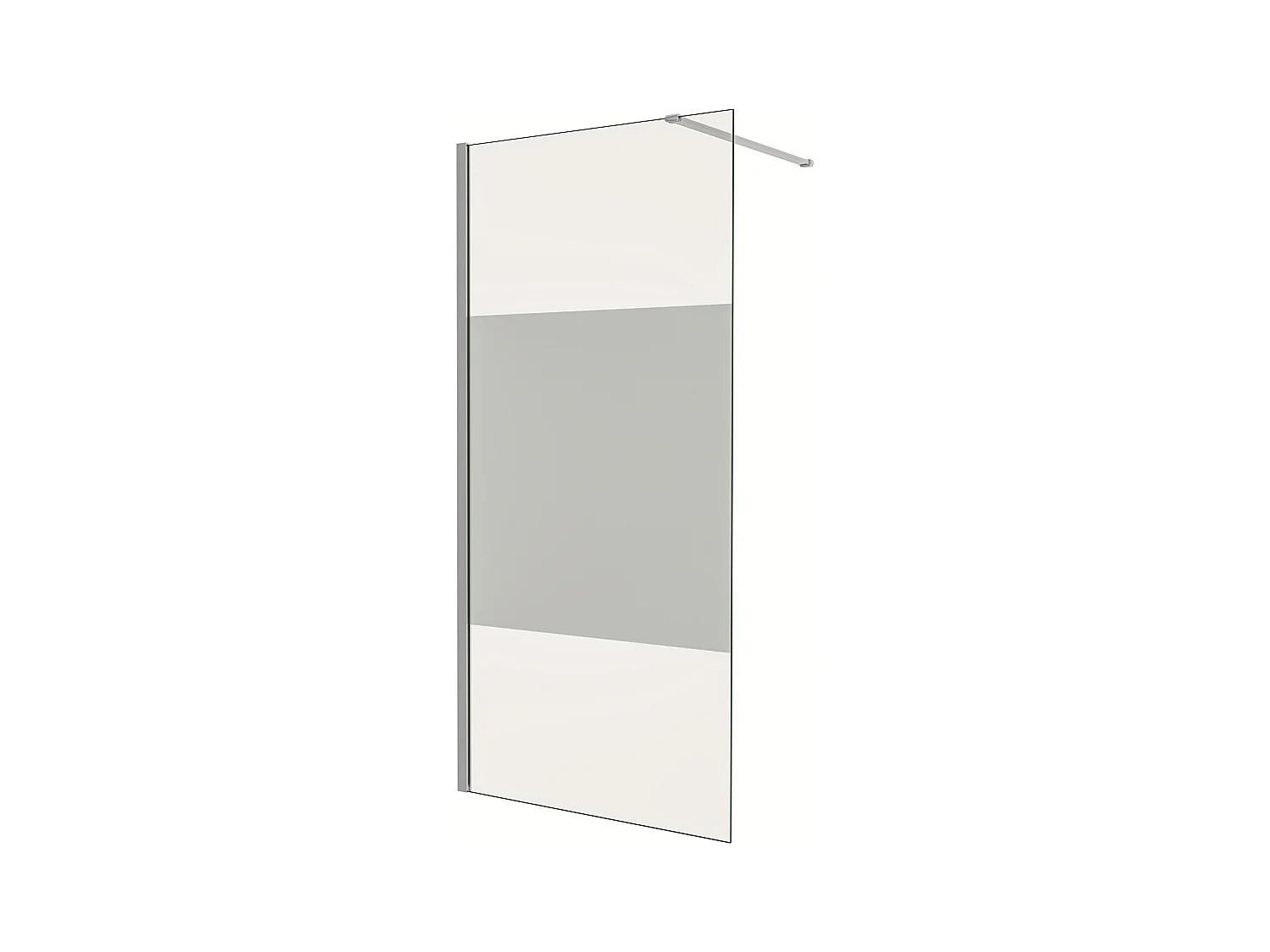 Painel de duche Fixo Impressão de tela central Vidro 8mm com Filme de Segurança à Prova de Explosão (118-120)x200cm com Barra1 140cm-AICA