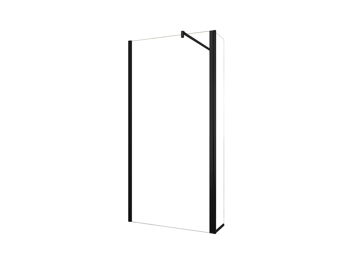 Painel de duche Movível 2 folhas Painel fixo+Lado giratório Vidro 8mm Anti-calcário com Barra Preta fosca 90cm Tamanho[(113.9-115.9)+30]x200cm-AICA