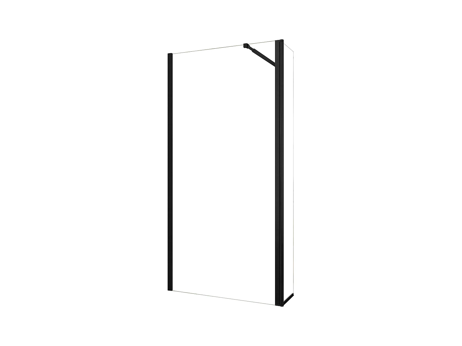 Painel de duche Movível 2folhas Painel fixo+Lado giratório Vidro 8mm Antical com Barra Preta fosca 73-120cm Tamanho[(113.9-115.9)+30]x200cm-AICA