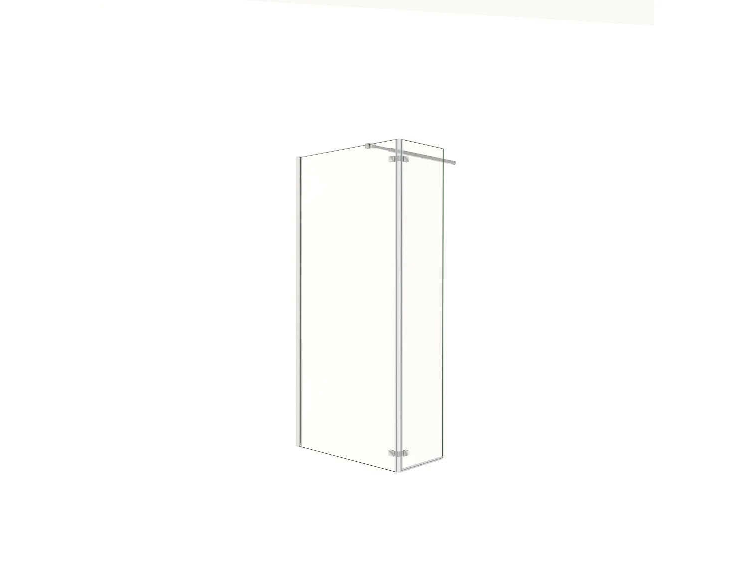 Painel de duche Fixo 2 folhas com Dobradiça Painel fixo+giratório Vidro Anti-calcário 8mm com Barra 73-120cm Perfil cromado ([98-100]+40)x200cm-AICA