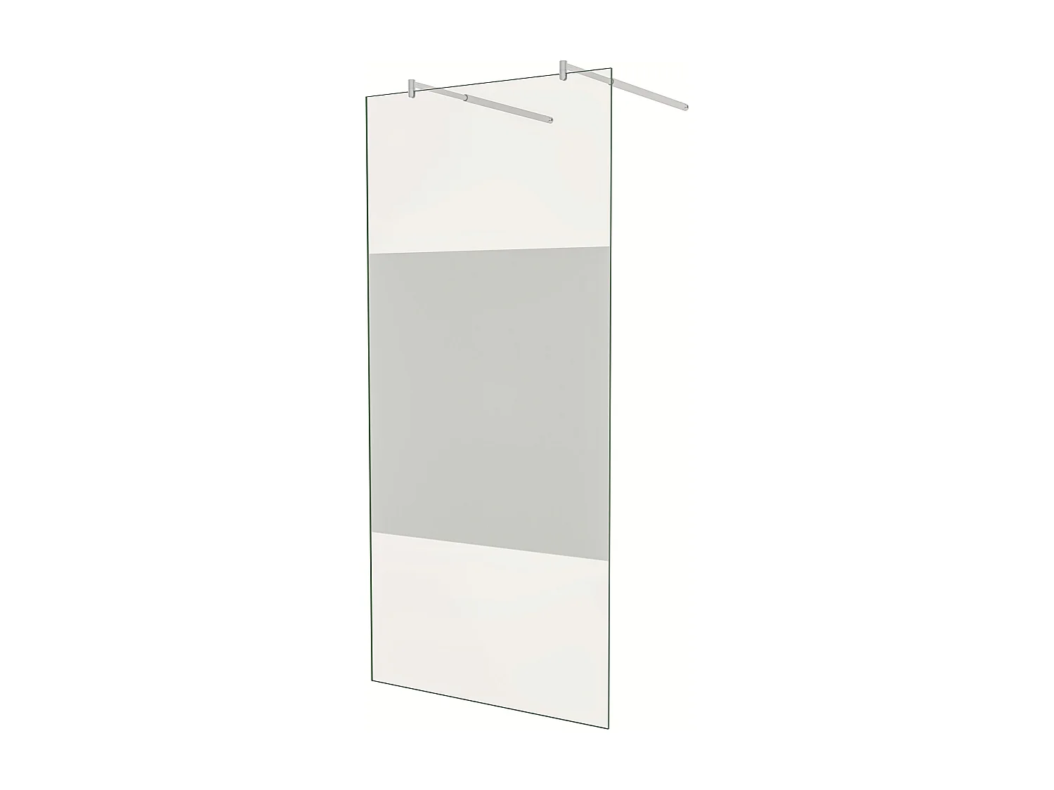 Painel de duche Fixo Impressão de tela central Vidro 8mm com Filme de Segurança à Prova de Explosão 107x200cm com Duas barras ajustáveis 70-120cm-AICA