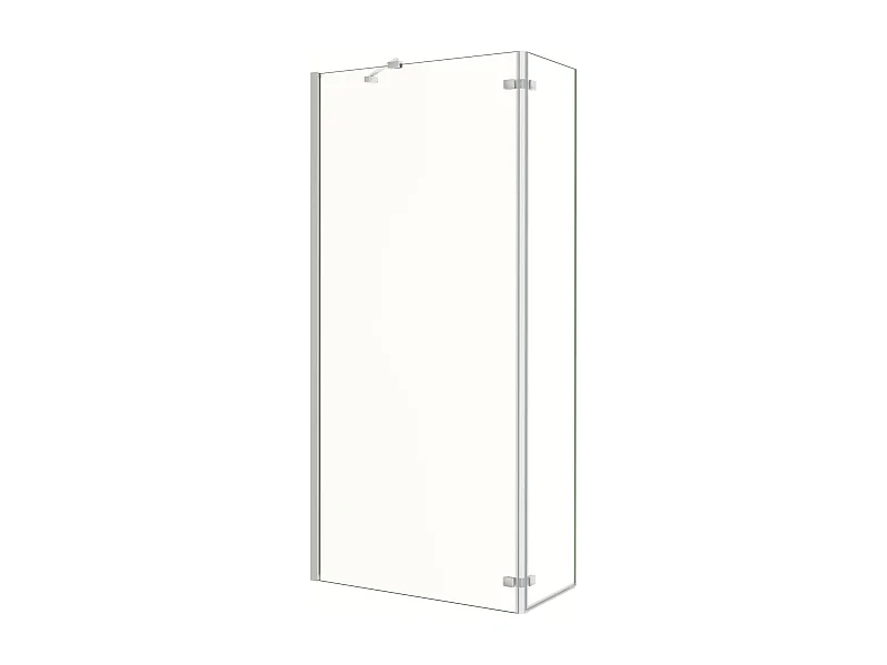 Walkin Mampara Panel de ducha 2 hojas con Bisagra Panel fijo+giratorio Vidrio Antical 8mm con Barra Fija 45cm Perfil Cromado ([88-90]+40)x200cm-AICA