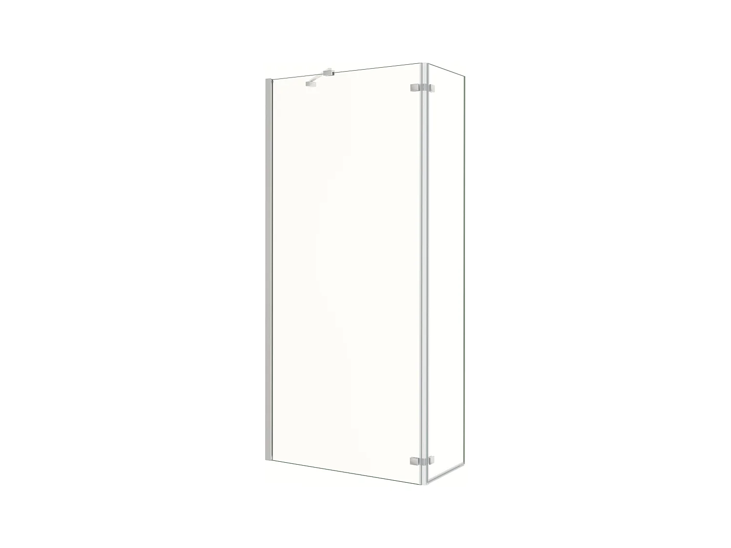 Walkin Mampara Panel de ducha 2 hojas con Bisagra Panel fijo+giratorio Vidrio Antical 8mm con Barra Fija 45cm Perfil Cromado ([88-90]+40)x200cm-AICA