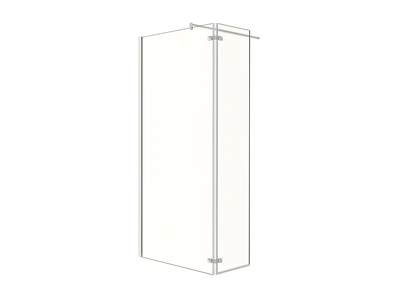 Walkin Mampara Panel de ducha 2 hojas con Bisagra Panel fijo+giratorio Vidrio Antical 8mm con Barra 70-120cm Perfil Cromado ([88-90]+40)x200cm-AICA