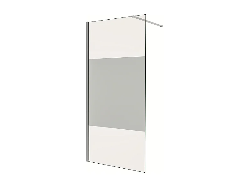 Painel de duche Fixo Impressão de tela central Vidro 8mm com Filme de Segurança à Prova de Explosão (108-110)x200cm com Barra1 90cm-AICA