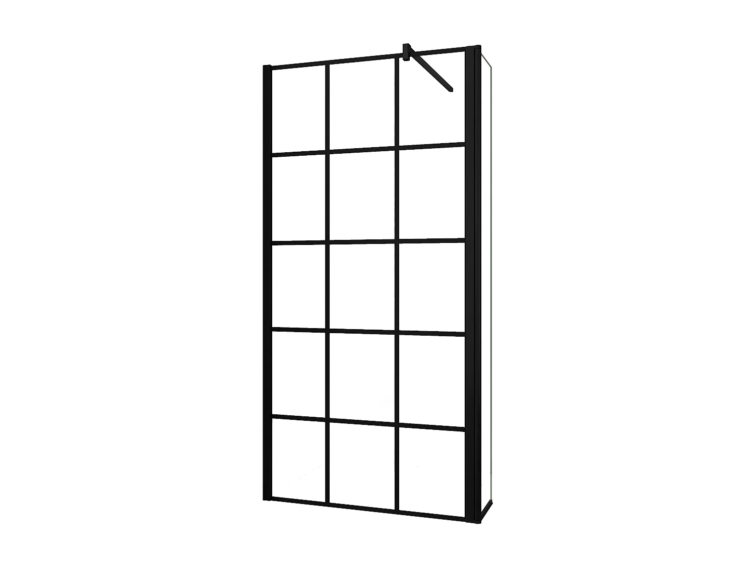 Painel de duche Movível Serigrafia em treliça quadrada 2 folhas Vidro 8mm Anti-calcário com Barra Preta fosca 90cm Tamanho[(93.9-95.9)+40]x200cm-AICA