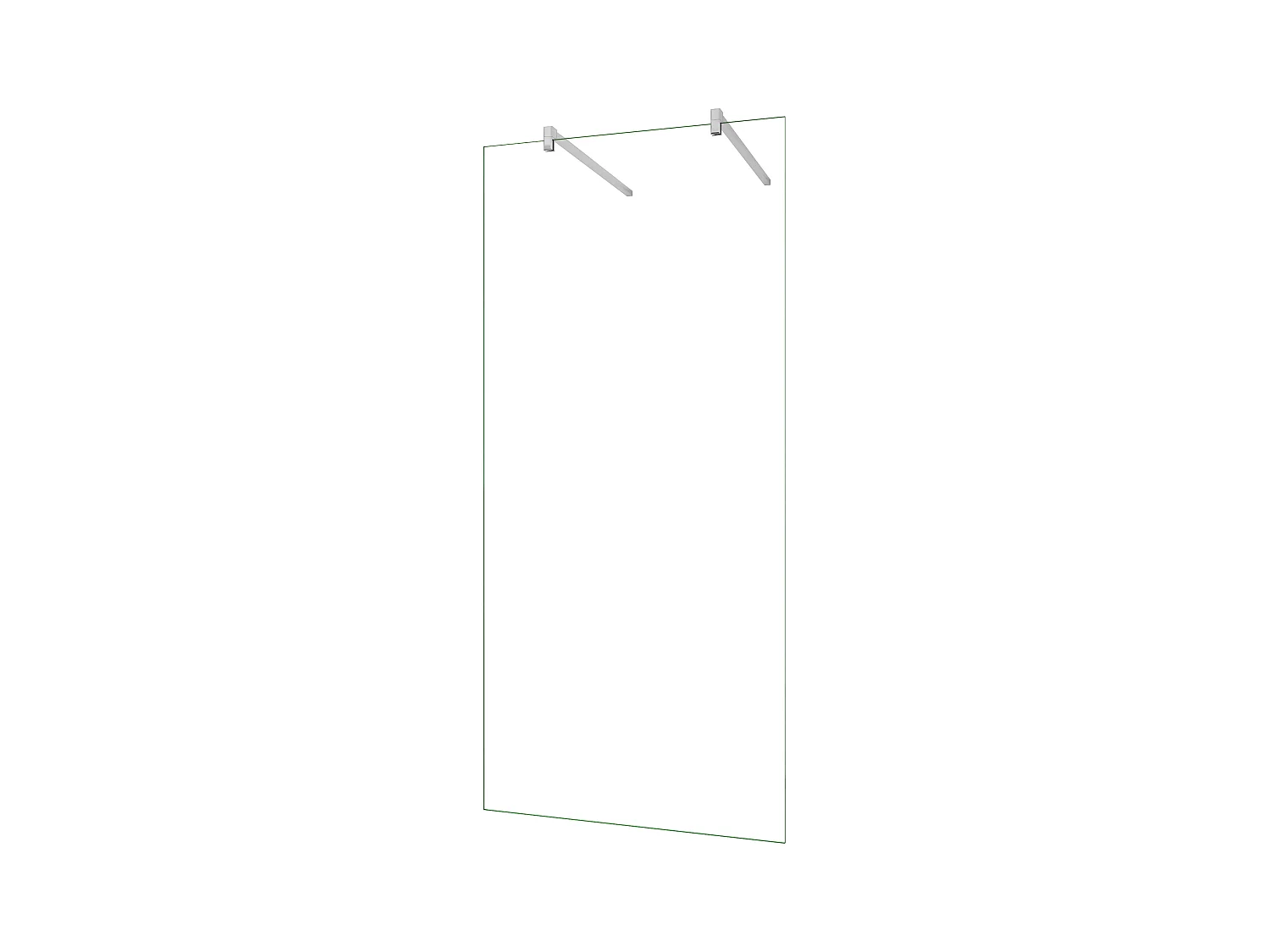 Walkin Mampara Panel de ducha 1 hoja Vidrio Antical 8mm 97x200cm con Dos barras 90cm-AICA