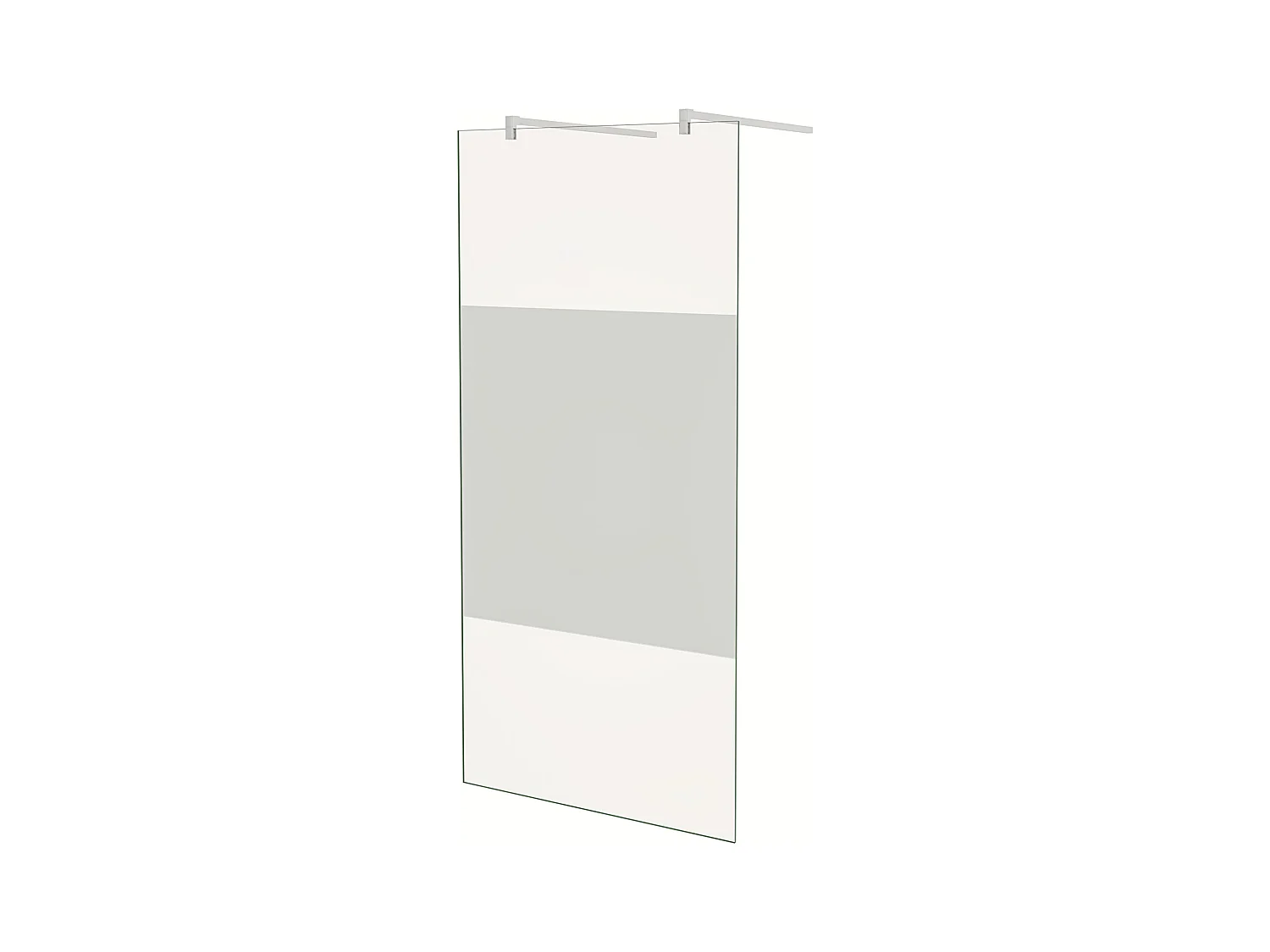 Painel de duche Fixo Impressão de tela central Vidro 8mm com Filme de Segurança à Prova de Explosão 117x200cm com Duas barras 140cm-AICA
