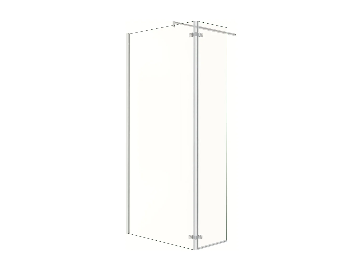 Walkin Mampara Panel de ducha 2 hojas con Bisagra Panel fijo+giratorio Vidrio Antical 8mm con Barra 70-120cm Perfil Cromado ([98-100]+40)x200cm-AICA
