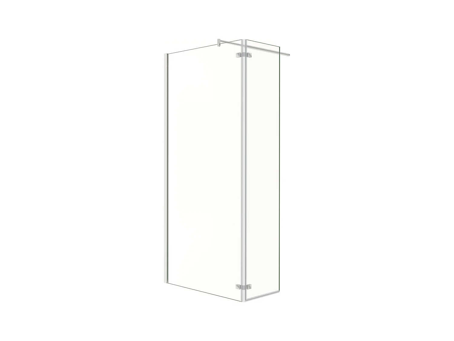 Walkin Mampara Panel de ducha 2 hojas con Bisagra Panel fijo+giratorio Vidrio Antical 8mm con Barra 70-120cm Perfil Cromado ([98-100]+40)x200cm-AICA