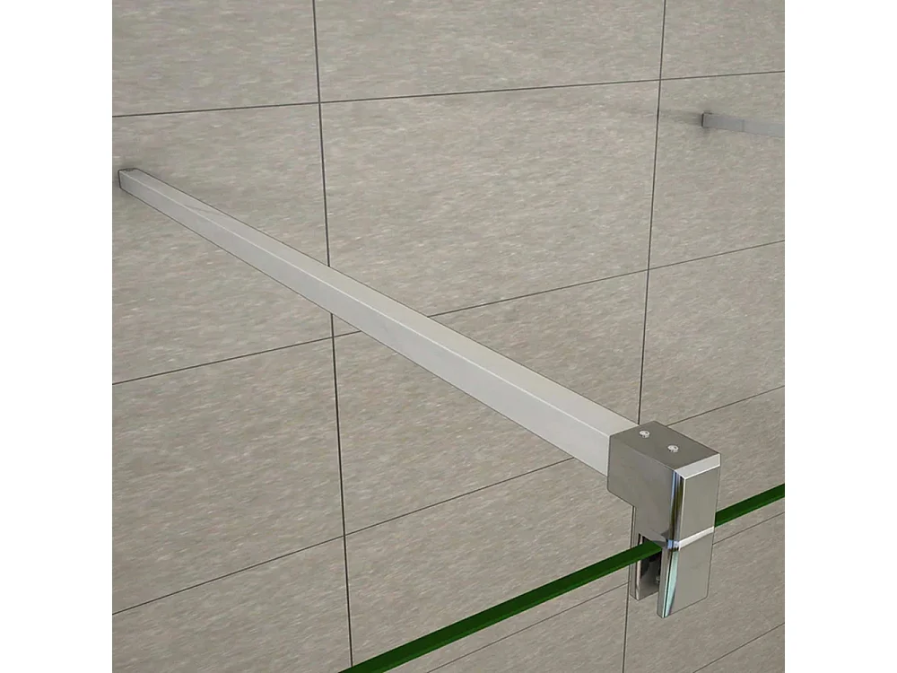 Painel de duche Fixo Impressão de tela central Vidro 8mm com Filme de Segurança à Prova de Explosão 67x200cm com Duas barras 90cm-AICA