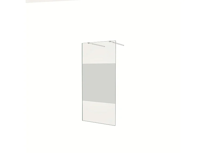 Painel de duche Fixo Impressão de tela central Vidro 8mm com Filme de Segurança à Prova de Explosão 67x200cm com Duas barras ajustáveis 73-120cm-AICA