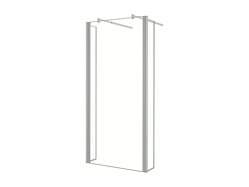 Walkin Mampara Panel de ducha Vidrio Antical 8mm con Dos laterales giratorios de 30cm y Dos barras ajustables 70-120cm Tamaño(89.5-143.7)x200cm-AICA