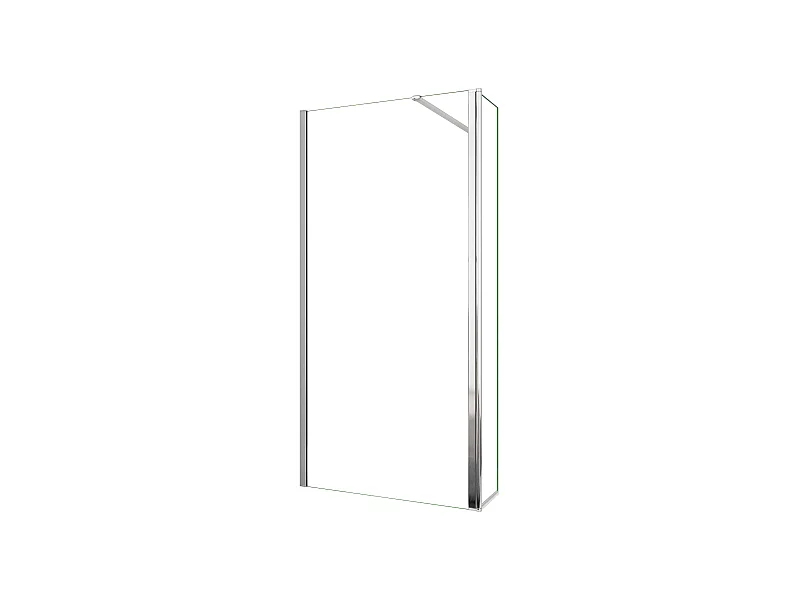 Walkin Mampara un Panel de ducha con Película de Seguridad+Lateral giratorio Vidrio 8mm con Barra1 fija 140cm Tamaño[(83.9-85.9)+40]x200cm-AICA