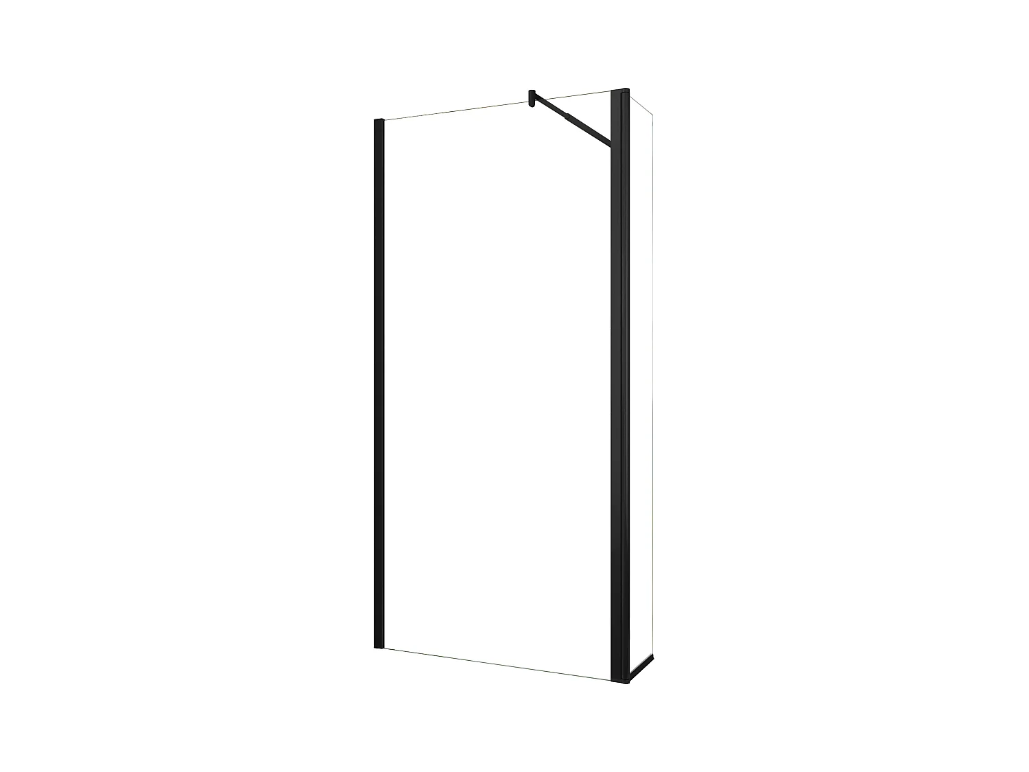 Painel de duche Movível 2folhas Painel fixo+Lado giratório Vidro 8mm Antical com Barra Preta fosca 70-120cm Tamanho[(103.9-105.9)+40]x200cm-AICA