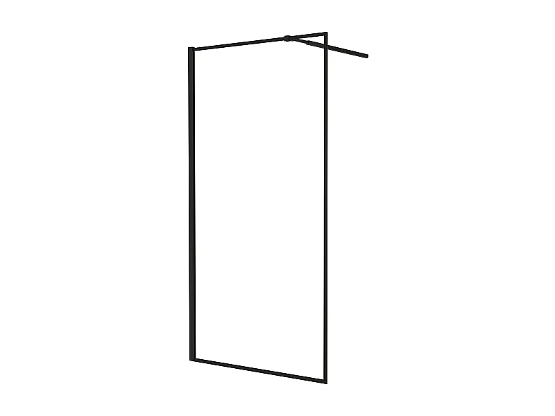 Painel de duche Fixo Borda serigráfica preta Vidro Anti-calcário 8mm com Barra 73-120cm Perfil Preto fosco (118-120)x200cm-AICA