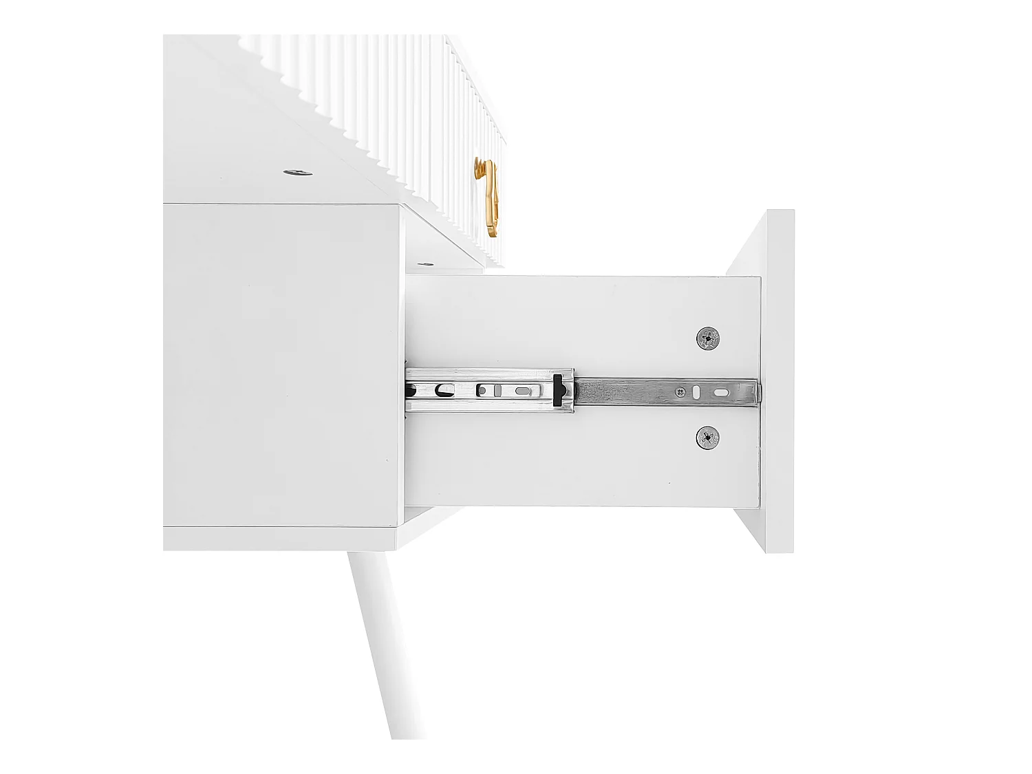 Coiffeuse Comprend un miroir LED à luminosité réglable,Table de rangement à 4 tiroirs,Bureau univer,Sans chaises,Blanc