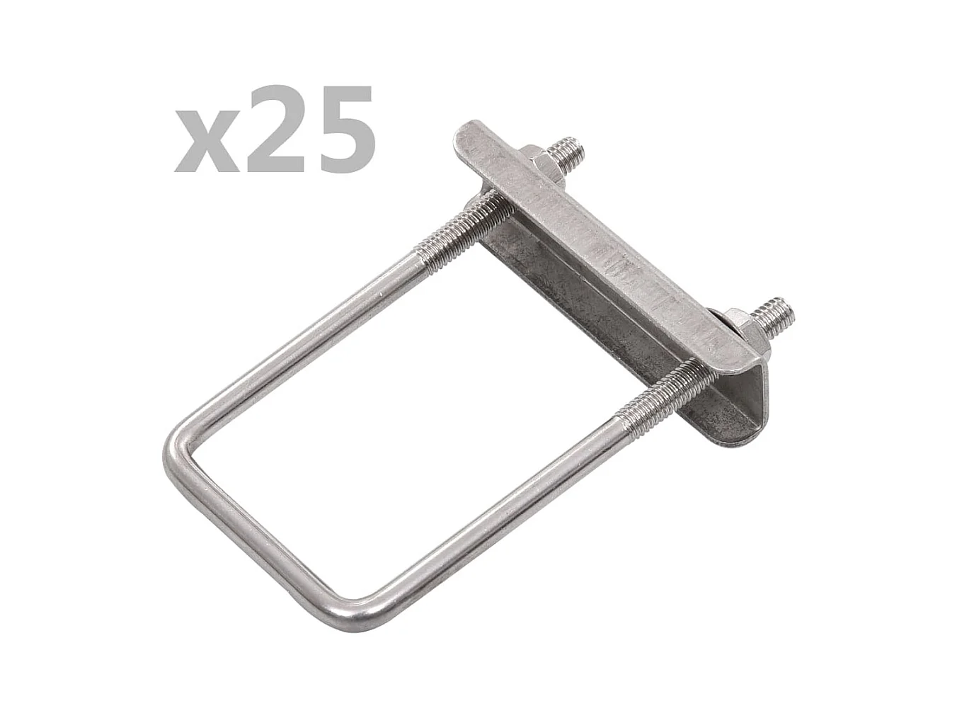 Set van 25 U-verbinders voor schuttingpaal 60x40 mm