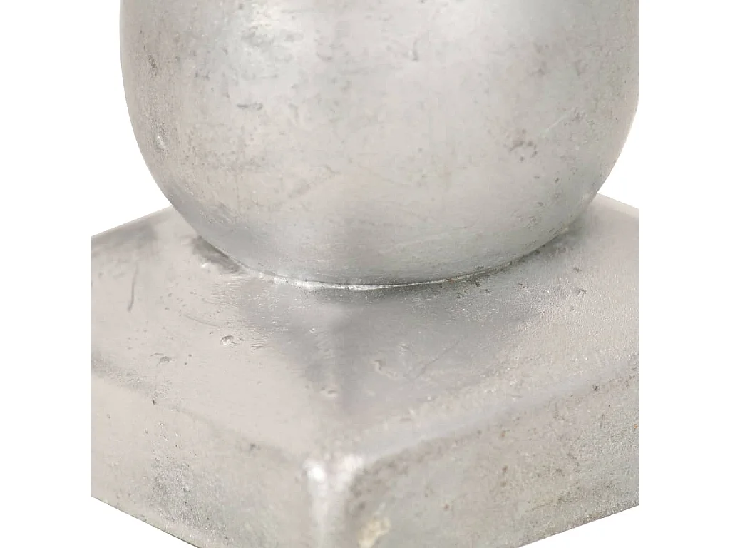 Tappi per pali 6 pz Globo finale Metallo zincato 71x71 mm