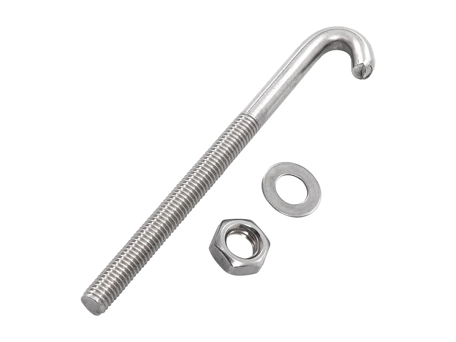 Jeu de 25 boulons en J ancrés avec écrou et rondelle M8x120 mm