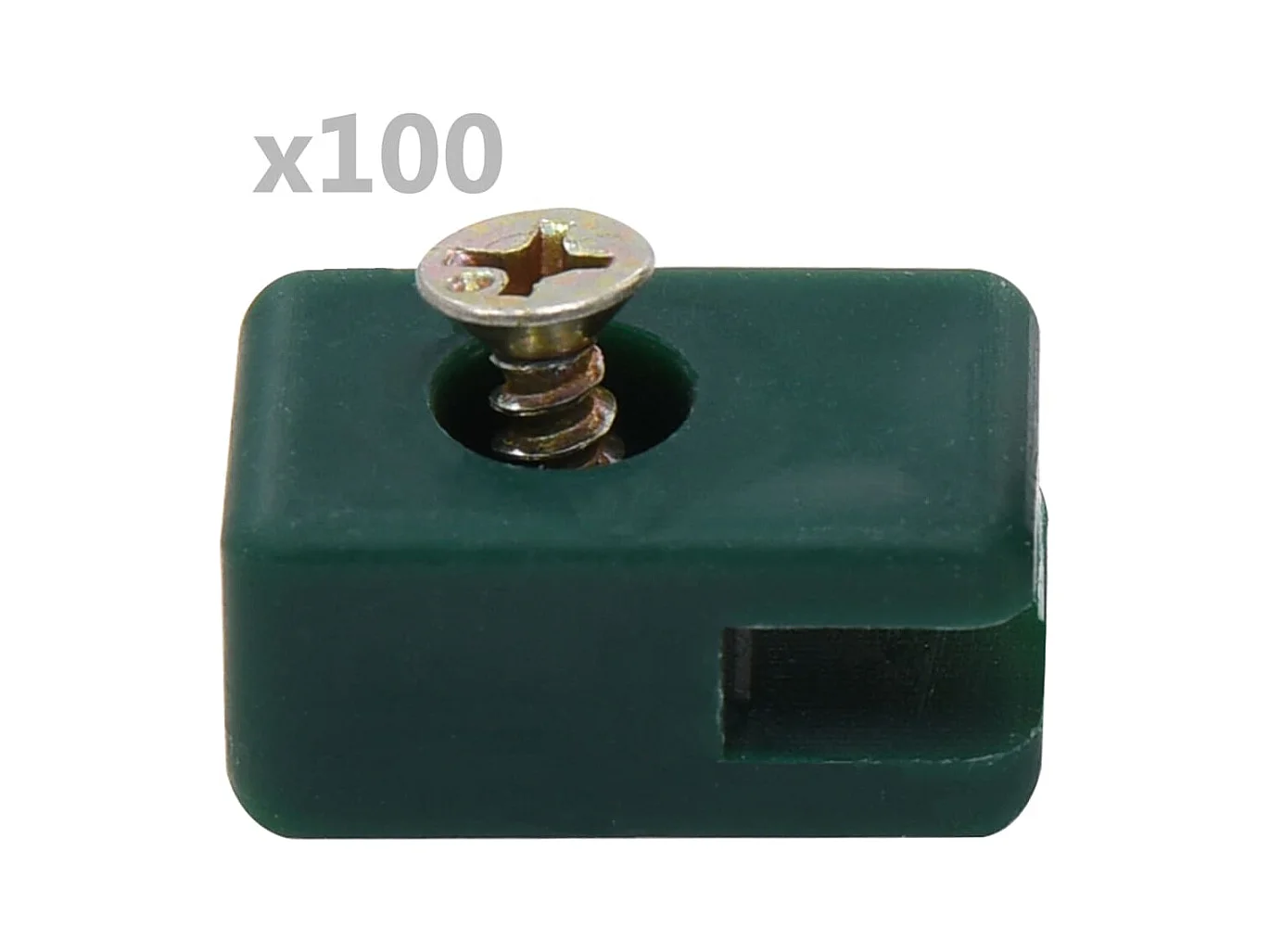 Ensemble de 100 supports de fil de clôture avec vis Vert