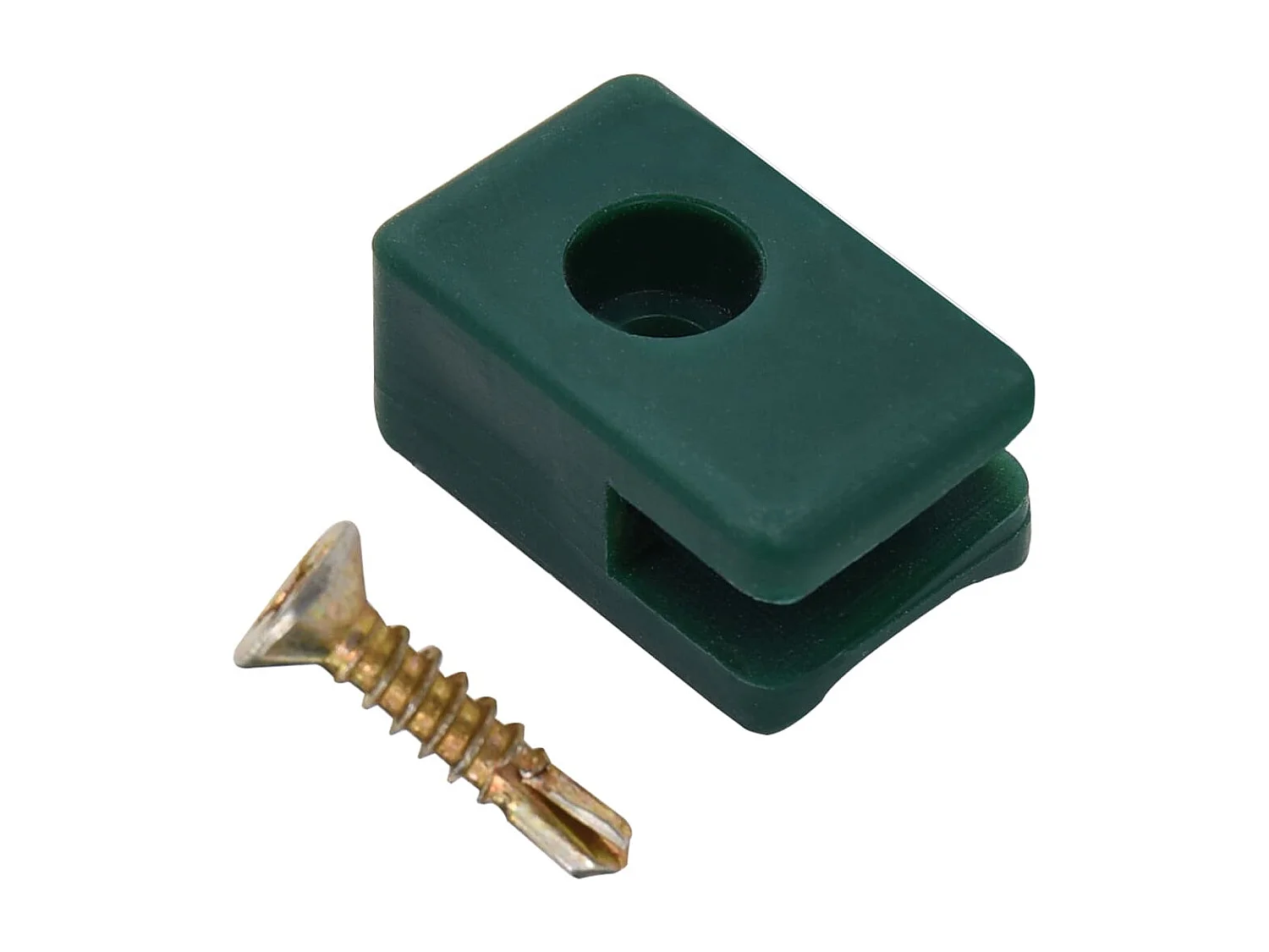 Ensemble de 100 supports de fil de clôture avec vis Vert