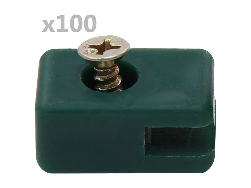 Ensemble de 100 supports de fil de clôture avec vis Vert