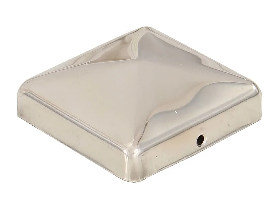Tappi per pali per recinzione piramidali 6 pz. Acciaio inox 71x71 mm