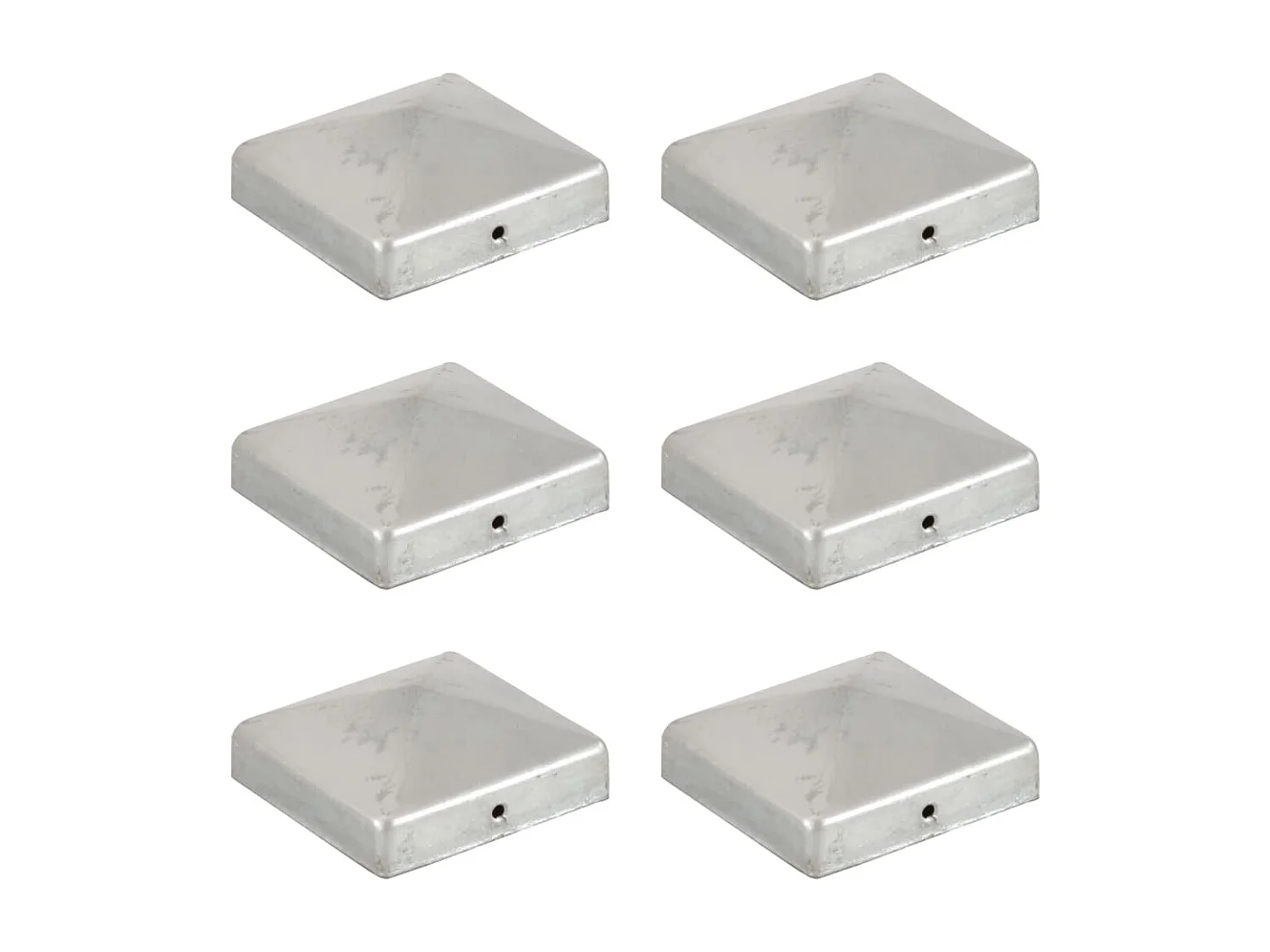 Tampas para postes de cerca 6 unidades Metal galvanizado 81x81 mm