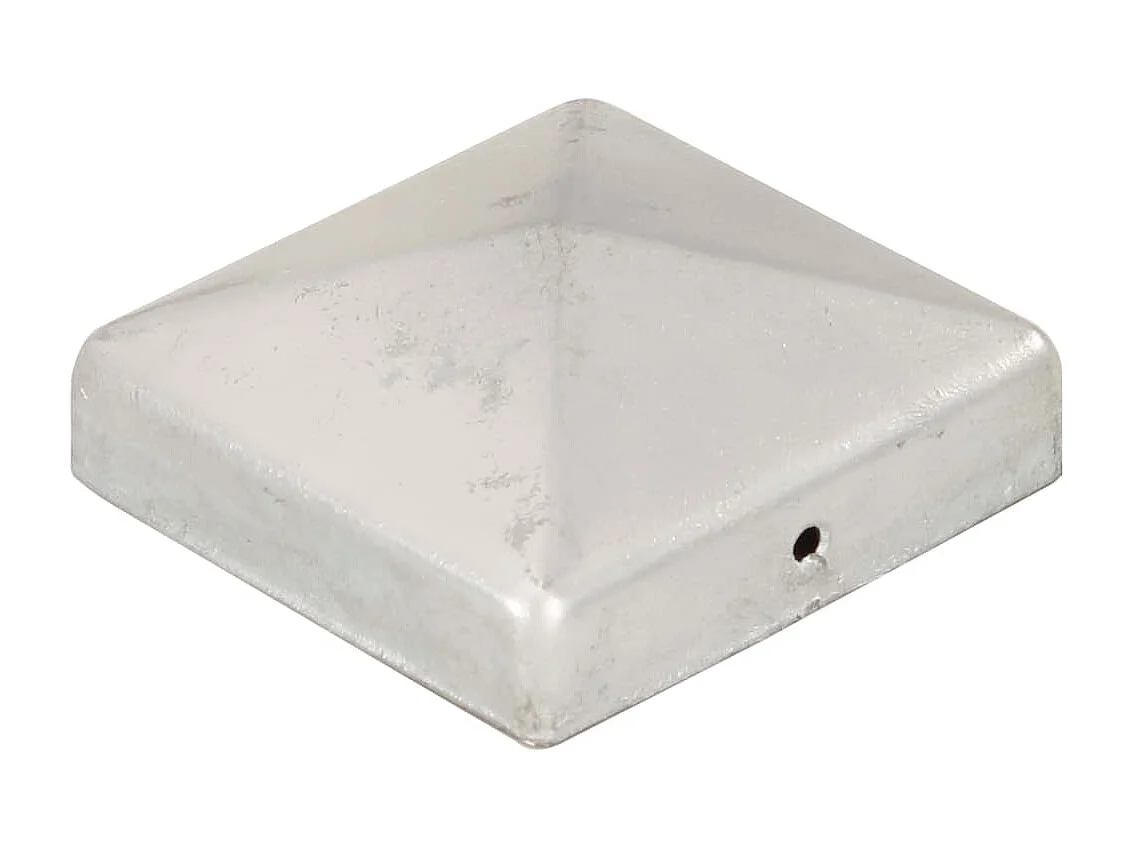 Tampas para postes de cerca 6 unidades Metal galvanizado 81x81 mm