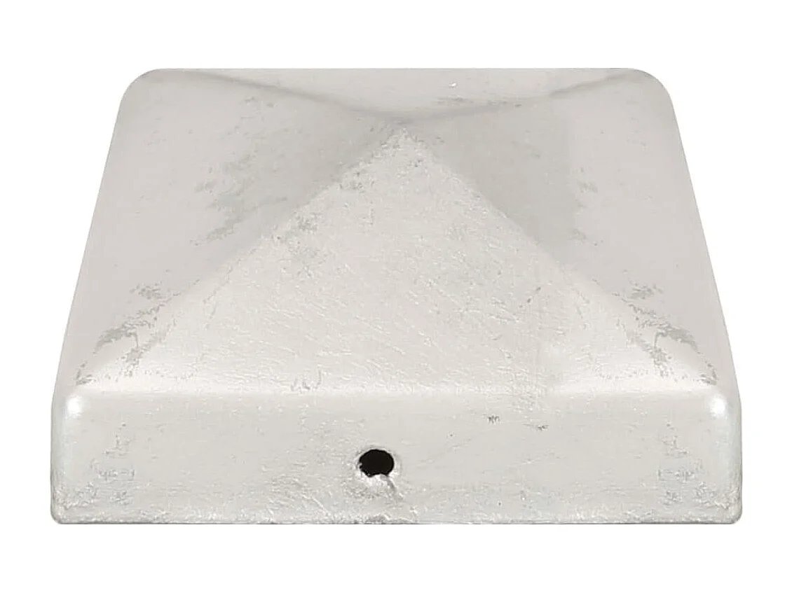 Tampas para postes de cerca 6 unidades Metal galvanizado 81x81 mm