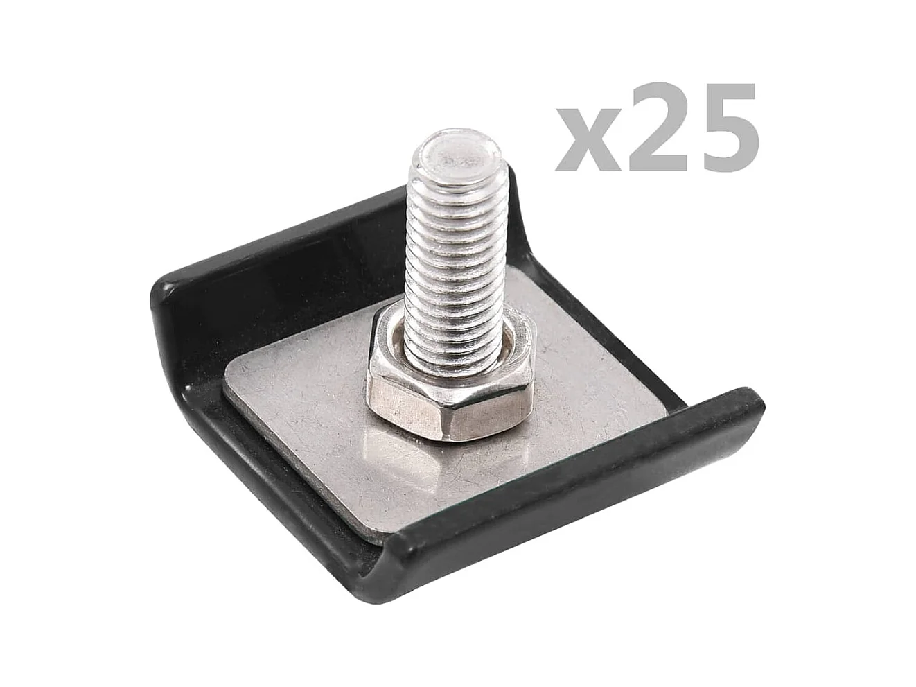 Set van 25 antracietkleurige grillmatconnectoren