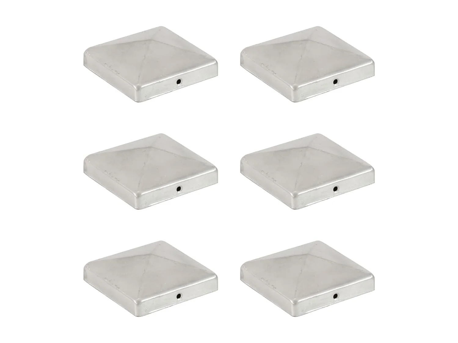 Tapas para postes de valla 6 piezas Metal galvanizado 101x101 mm