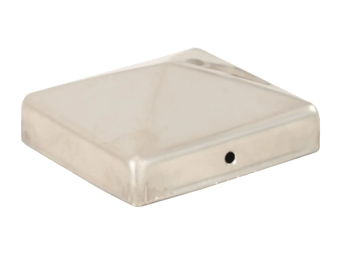 Tappi per recinzione piramidale 6 pz. Acciaio inox 81x81 mm