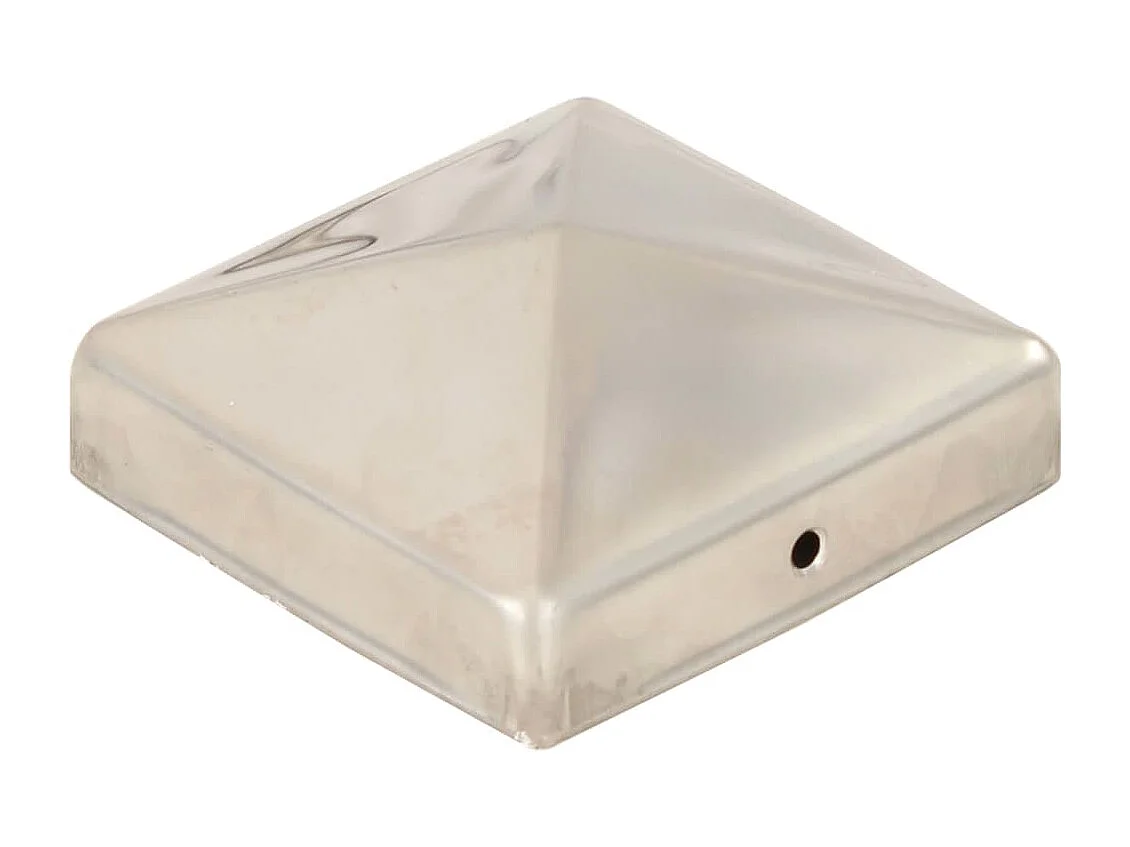 Bouchons de poteau de clôture pyramidaux 6 pcs Inox 81x81 mm