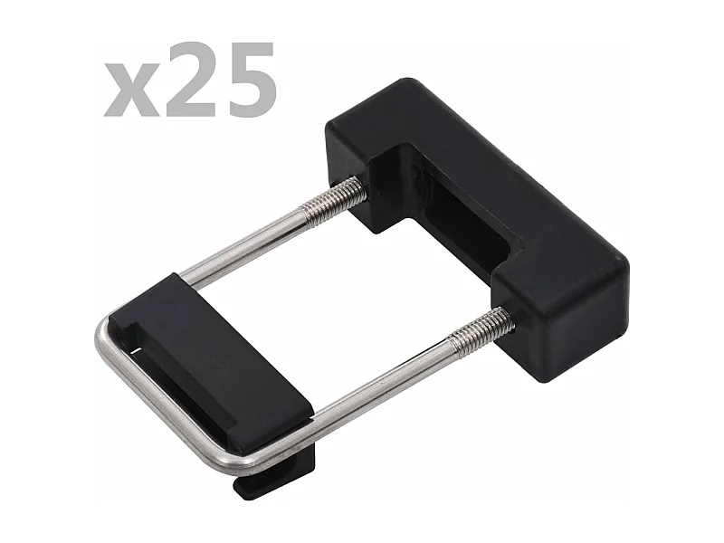 Jeu de 25 connecteurs en U et plastique pour poteau de clôture