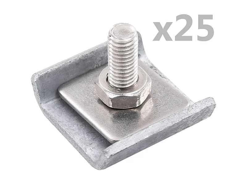 Ensemble de 25 connecteurs de tapis de grille Argenté