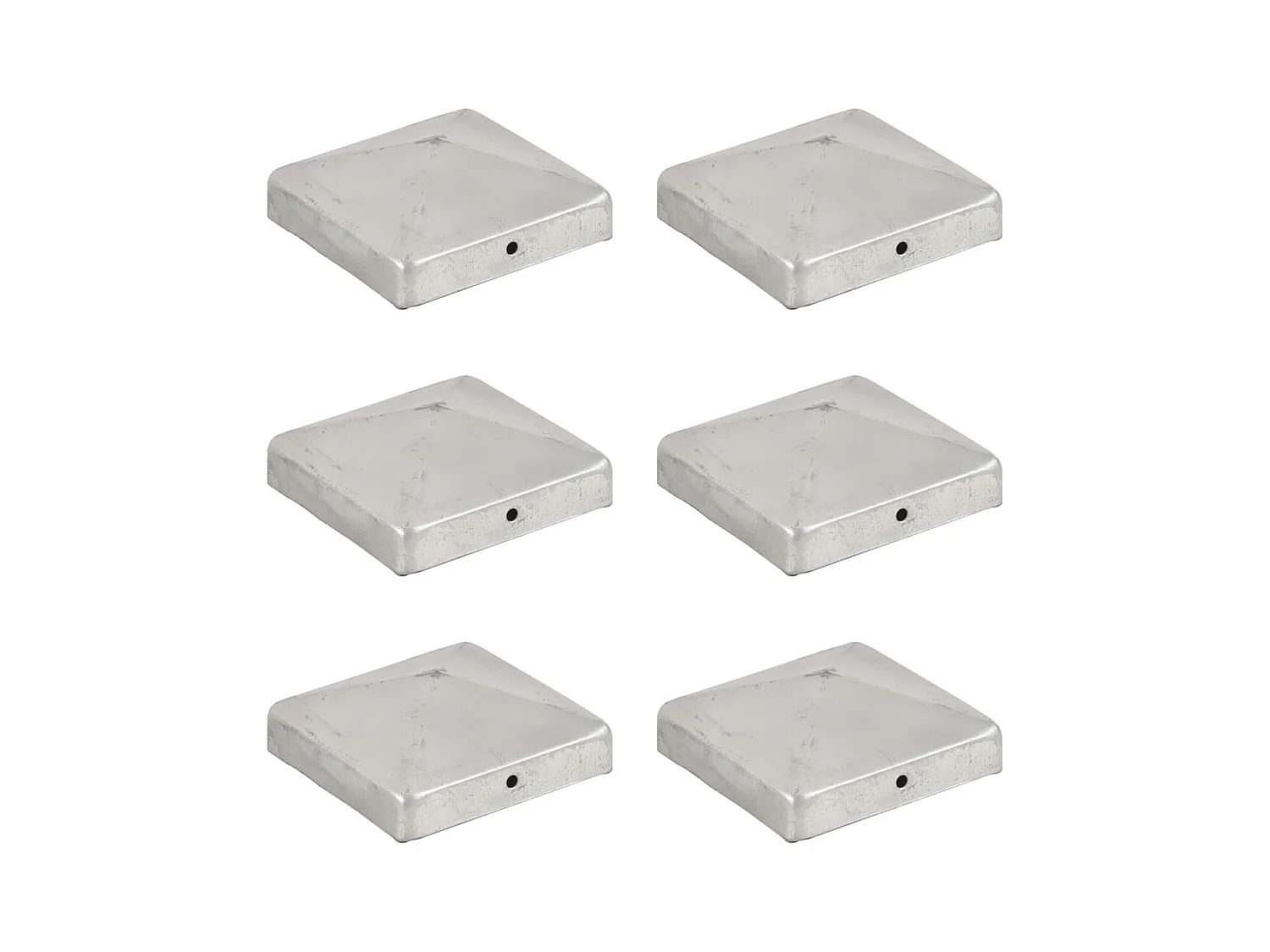 Paalkapjes 6 stuks Gegalvaniseerd metaal 91x91 mm
